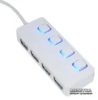 Хаб USB 2.0 4-х портовий Lapara LA-SLED4 White (LA-SLED4 White)