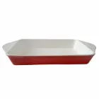 Форма прямокутна чавунна з ручками Mazhura 36.5х18.5 см (червоний)