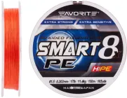 Шнур Favorite Smart PE 8x 150 м # 1.5 / 0.202 мм 11.4 кг Червоно-помаранчевий (16931084)