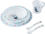 Набір посуду Canpol Babies Cute Animals Собачка Блакитний 5 предметів (4/401_blu) (5901691812697)