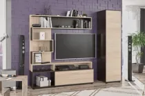 Стінка Меблі-Сервіс "Феррара"(стінка ТБ+пенал) венге темний\ясен світлий