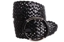 Плетений жіночий пояс Dovhani PY4656 103 см Чорний