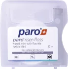 Зубна нитка Paro Swiss riser-floss вощена з м'ятою і фторидом 50 м (7610458017647)