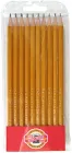 Набір графітових олівців Koh-i-Noor 2Н-3В дерево корпус Жовтий 10 шт. (1570.1)