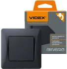 Вимикач одноклавішний VIDEX Binera прохідний Чорний графіт (VF-BNSW1P-BG)