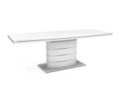 Стіл обідній розкладний в вітальню, кухню Fano 120x80(180) МДФ, метал білий лак Signal