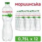 Упаковка мінеральної природної столової слабогазованої води "Моршинська" 0,75 л х 12 пляшок
