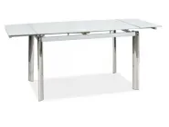 Стіл обідній розкладний в вітальню, кухню GD-020 120x80(180) скло білий/метал хром Signal