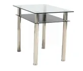Стіл обідній у вітальню, кухню Madras 90x60 прозорий скло/метал хром Signal
