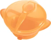 Тарілка Baby Team на присосі з кришкою і ложкою (6002)