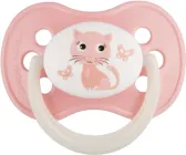 Пустушка латексна кругла Canpol babies Cute animals 0-6 місяців Рожева (22/593 Рожевий)