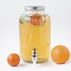 Диспенсер скляний 4,25л з пластиковим краном Silver (лимонадниця) Glass-P 4,25 л. (425S)