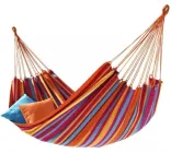 Гамак на 200 кг підвісний 200х80 см бавовняний мексиканський у чохлі двомісний садовий туристичний літній різнокольоровий домашній вуличний портативний дачний міцний для дітей і дорослих похідний