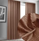Комплект штор Декор-Ін Мікровелюр Мікос Зиґзаґ Світло-коричневі 150х270 2 шт. (ROZ6400055334)