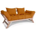 Диван футон розкладний в вітальню з масиву дерева бук Allegro Woodman без покриття/помаранчевий