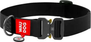 Нашийник для собак водостійкий WAUDOG Waterproof c QR паспортом металічна пряжка-фастекс Ш 40 мм Дов 46-70 см Чорний (28011Collar)