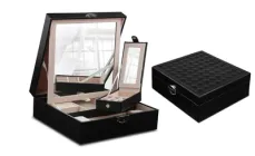 Шкатулка для прикрас Lombardi 25.5 х 25.5 х 9 см (JSB/01130/03/black) чорна