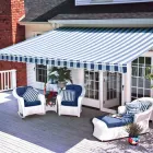 Маркізи горизонтальні ліктьові 300 х 200 см в смужку білу та синю (47402.001)