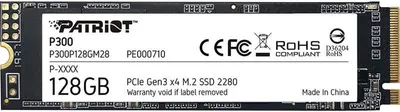 SSD диск Patriot P300 128GB M.2 2280 NVMe PCIe 3.0 x4 3D NAND TLC (P300P128GM28)