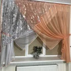 Фіранка на кухню №362 персик вензель