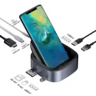 Док-станція з концентратором для телефонів USB Type-C Baseus Mate Docking Intelligent HUB Expanded Socket (CAHUB-S0G-CW)
