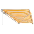 Маркіза горизонтальні ліктьові 200 х 150 см в смужку білу та жовту (47401.001)