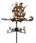 Флюгер на дах з фрегатом-2 Кріплення флюгера на торець даху (вітрову дошку) Стара мідь
