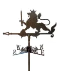Флюгер на дах лев з мечем Кріплення флюгера на коньок Стара мідь