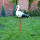 Садовий декор Лелека на металевих лапках кераміка 50 см