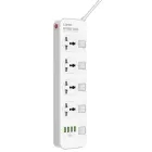 Подовжувач мережевий Ldnio SC4408 4 розекі і 4 USB | 2500W, 2m, EU plug, 3.4A |. White