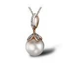 Кулон з червоного золота з діамантами та перлами (прісноводним) 1551066
