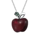 Кулон з білого золота з агатами і смарагдами 814618