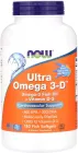 Ультра Омега 3 та Вітамін D, Ultra Omega 3-D, Now Foods 180 гелевих капсул (733739016645)