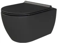Унітаз підвісний CERASTYLE City 019100 безободковий чорний матовий + сидіння Bella Soft Close 9SC1061S01