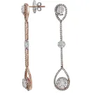 Сережки з червоного золота з діамантами 104355