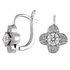 Сережки з білого золота з діамантами 061341