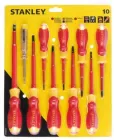 Набір викруток Stanley 10 шт. ізольованих (Ph:1, 2, Pz: 1,2, Sl:2,5, 3,5, 4,0, 5,5, 6,5, пробник 3*65) (STHT60032-0)