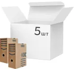 Набір архівних боксів Buromax для документів 150 мм Коричневих 5 шт (BM.3262-34)