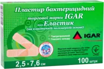 Пластир бактерицидний Igar Еластик на еластичній полімерній основі 2.5х7.6 см №100 (4820017606349)