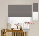 Подвійна римська штора День-Ніч ТВІН Classic InHt Джусі Велюр 340 Антрацит + Тюль Льон Білий 150х170 см