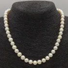 Намисто з натуральних перлів білого кольору L=47 см Ø=8 мм