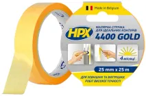 Малярська стрічка HPX 4400 GOLD для ідеальних контурів 25 мм х 25 м Помаранчева (FP2525)