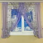 Занавіска на кухню зі шторками TG Home №445 бузкова