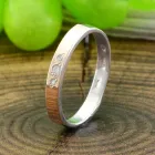 Срібна обручка з золотом білі фіаніти БС418м17