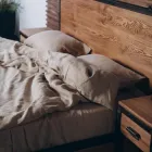 Постільна білизна Home me Мигдаль з молоком Двоспальний комплект California King Мигдальний