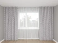 Штори Декорин 180x200 см 2 шт сірі кола з візерунками на попільному