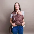 Слінг з кільцями жакардовий шоколадний Feathers