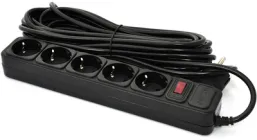 Мережевий фільтр Patron 5 розеток 10 м Black SP-10510