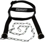 Упряж для шиї з посиленим ланцюгом EasyFit YL-NH-75 (тренажер-головна лямка-шолом для накачування м'язів шиї)