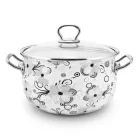 Каструля Interos Мереживо біла з емальованої сталі 5.7л (1279)